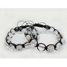 Nueva bola del producto / shamballa con los granos cristalinos facetados pulsera tejida 95B0285